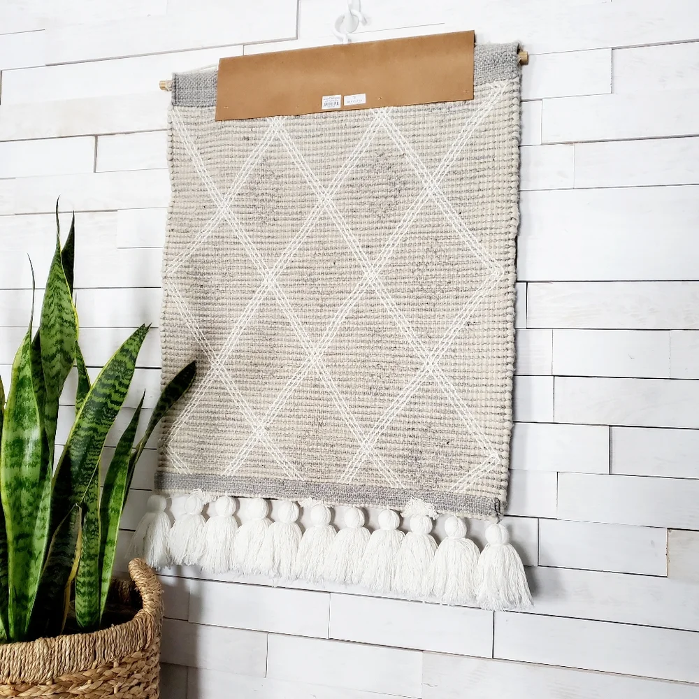 Habitat Decor Diamond Wool & Jute Wall Tapestry